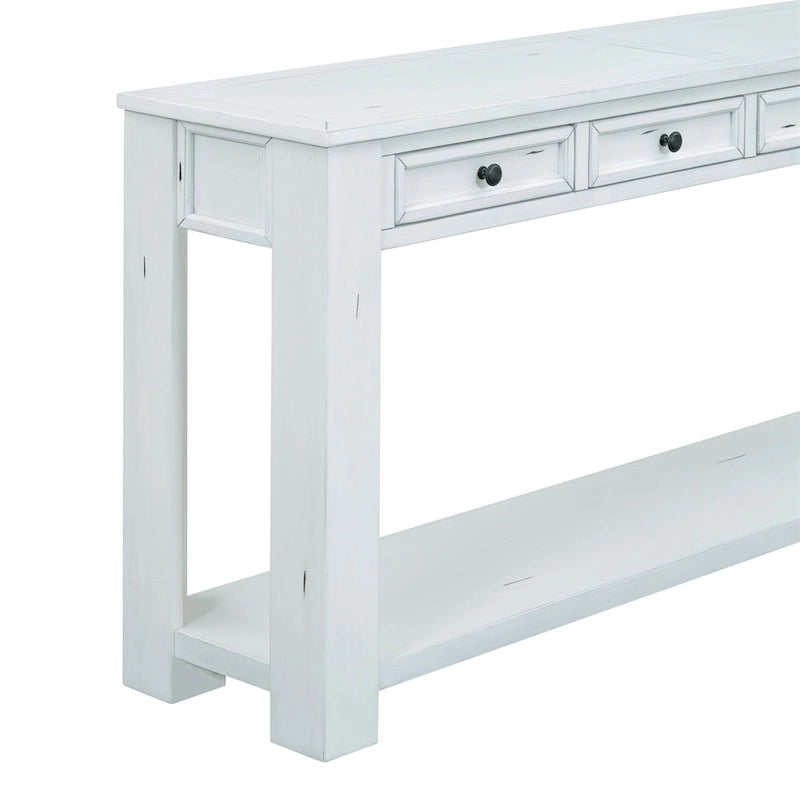 Tavolo consolle rustico Merax con cassetti portaoggetti e ripiano inferiore