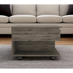 22 Dark Brown Manufactured Wood Rectangular Lift Top Coffee Table With Drawer - 15.3 H x 21.6 W x 19.6 D