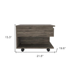 Tavolino da caffè rettangolare in legno lavorato marrone scuro con piano sollevabile e cassetto - 15,3 A x 21,6 L x 19,6 P