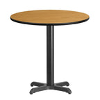 Piano del tavolo rotondo in laminato da 30 pollici con base da 22 x 22 pollici - 30L x 30P x 31,125A - 30L x 30P x 31,125A