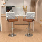Javlergo Set di 2 sgabelli da bar regolabili girevoli in similpelle con braccioli e schienale