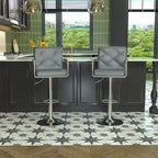 Javlergo Set di 2 sgabelli da bar regolabili girevoli in similpelle con braccioli e schienale