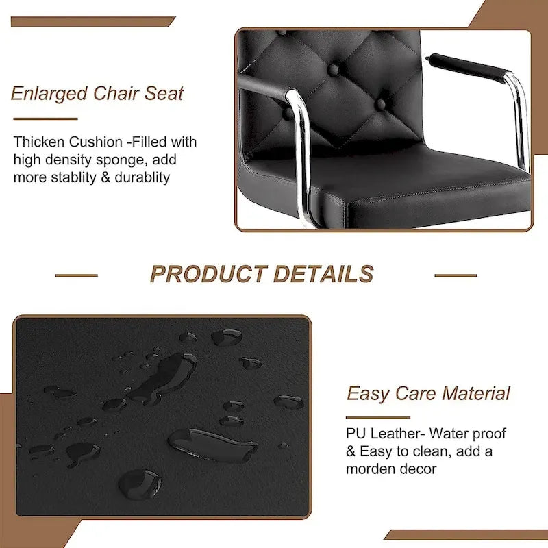 Javlergo Set di 2 sgabelli da bar regolabili girevoli in similpelle con braccioli e schienale