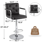 Javlergo Set di 2 sgabelli da bar regolabili girevoli in similpelle con braccioli e schienale