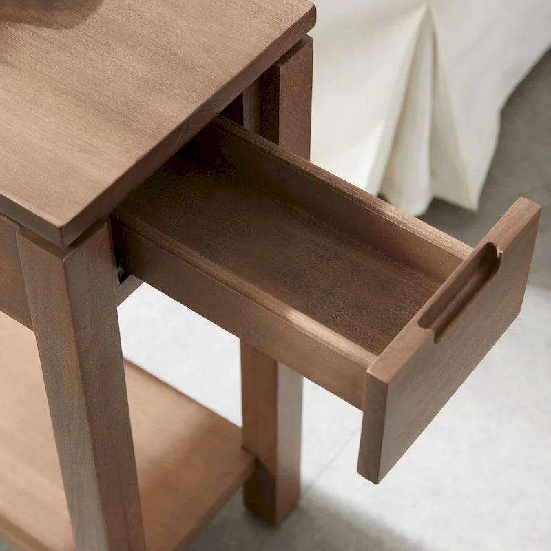 Tavolino laterale in legno con cassetto Leick Home Charging Cade