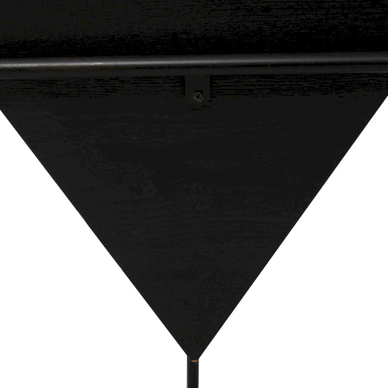 Tavolino decorativo in legno a forma di piramide rovesciata geometrica con supporto in metallo - Nero o Bianco - Roche River Decor
