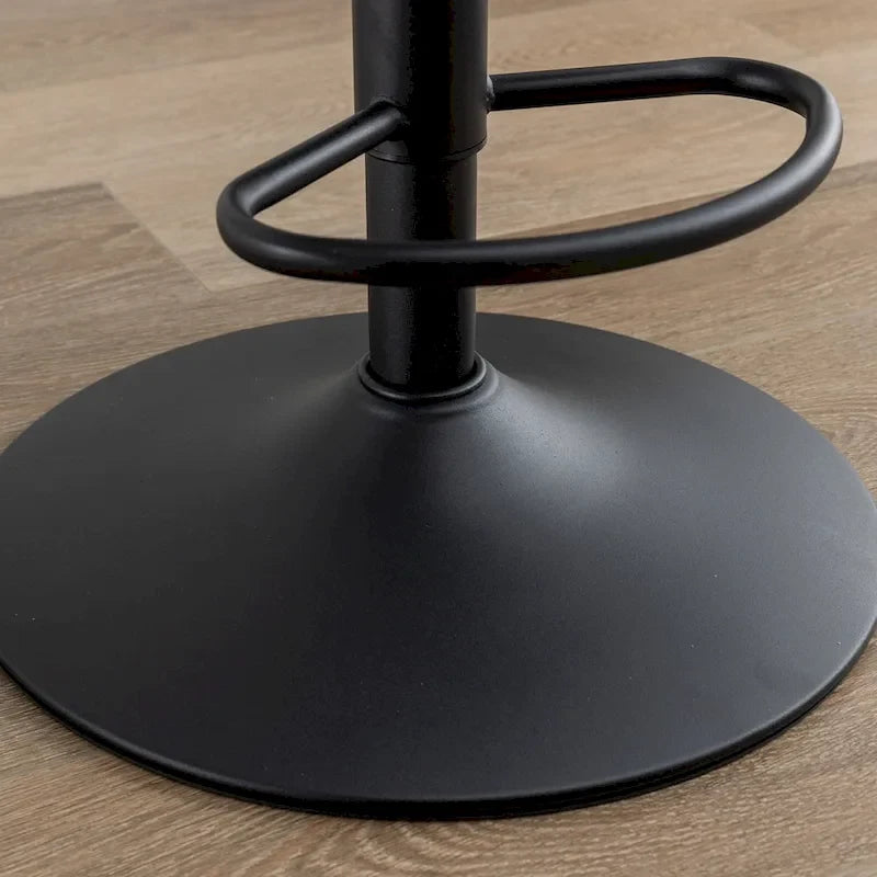 Set di 2 sgabelli da bar girevoli regolabili con seduta rivestita in tessuto e schienale in legno curvato