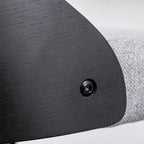 Set di 2 sgabelli da bar girevoli regolabili con seduta rivestita in tessuto e schienale in legno curvato