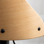 Set di 2 sgabelli da bar girevoli regolabili con seduta rivestita in tessuto e schienale in legno curvato