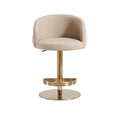 Sgabello da bar in PU color cachi, altezza regolabile e girevole per cucine, bar, ristoranti e caffè