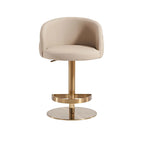 Sgabello da bar in PU color cachi, altezza regolabile e girevole per cucine, bar, ristoranti e caffè