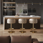 Sgabello da bar in PU color cachi, altezza regolabile e girevole per cucine, bar, ristoranti e caffè