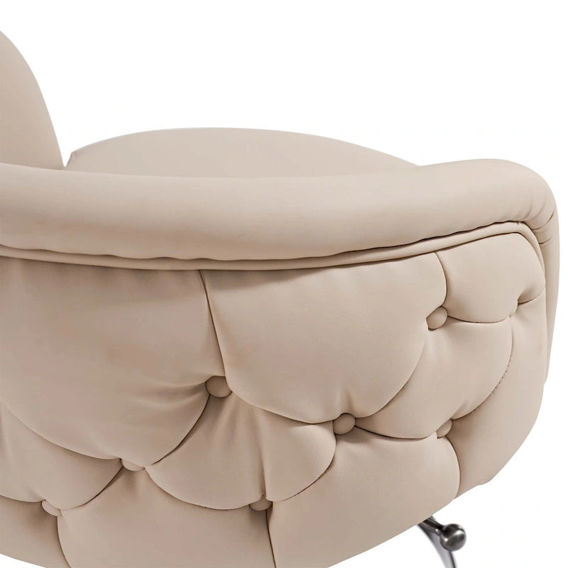 Sgabello da bar in PU color cachi, altezza regolabile e girevole per cucine, bar, ristoranti e caffè