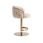 Sgabello da bar in PU color cachi, altezza regolabile e girevole per cucine, bar, ristoranti e caffè