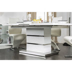 Tavolo da pranzo estensibile in legno bianco Borm da 78 pollici di Furniture of America