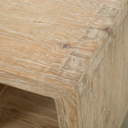 Tavolino laterale Capri Waterfall di Artissance con ripiano, effetto naturale invecchiato, 22x22x24H