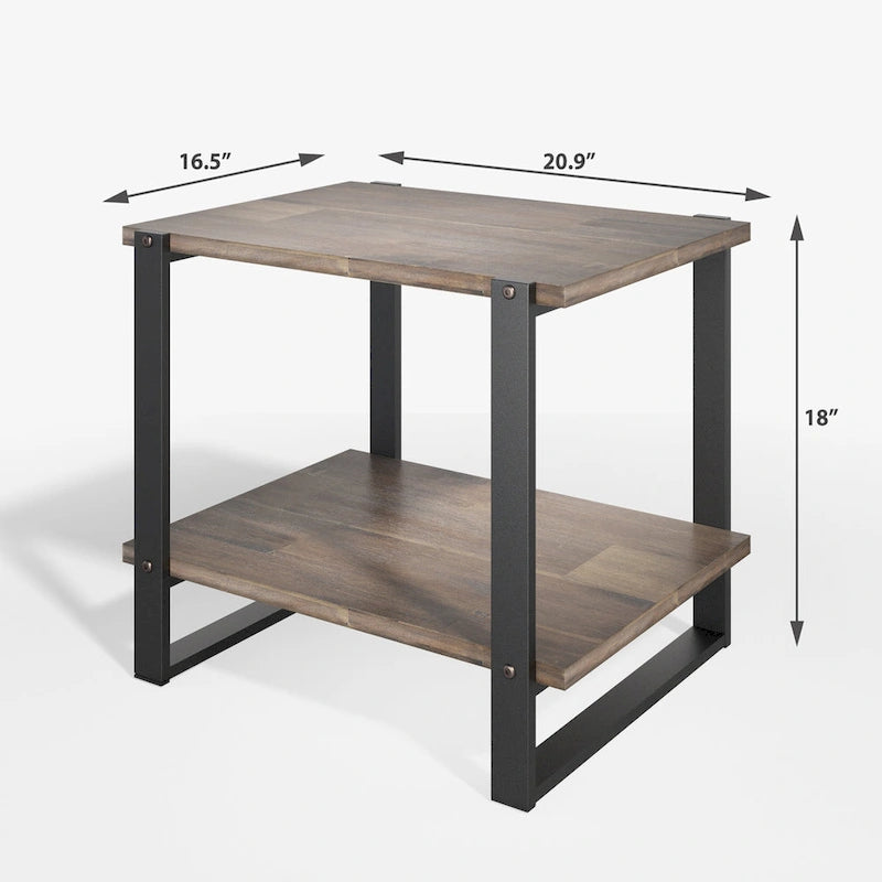 Tavolino laterale in legno massello marrone Priage by ZINUS 21