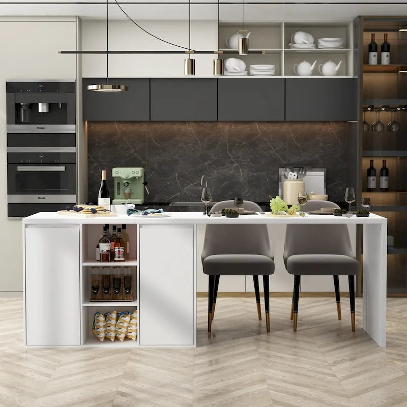 Tavolo da cucina con isola, tavolo da pranzo con funzione di stoccaggio e pranzo - 82,7 W