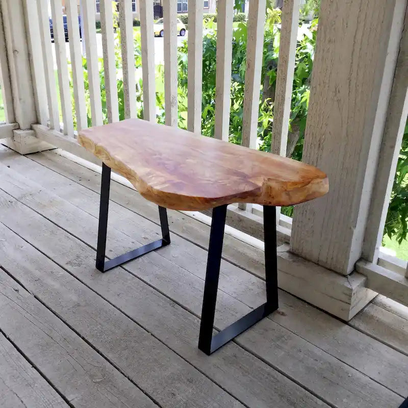 Set of 2 Flat Iron Trapezoid Metal Table Legs for Furniture - 6.7x11x15.5