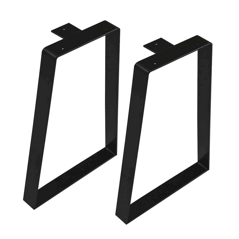 Set di 2 gambe per tavolo in metallo trapezoidale in ferro piatto per mobili - 6,7x11x15,5