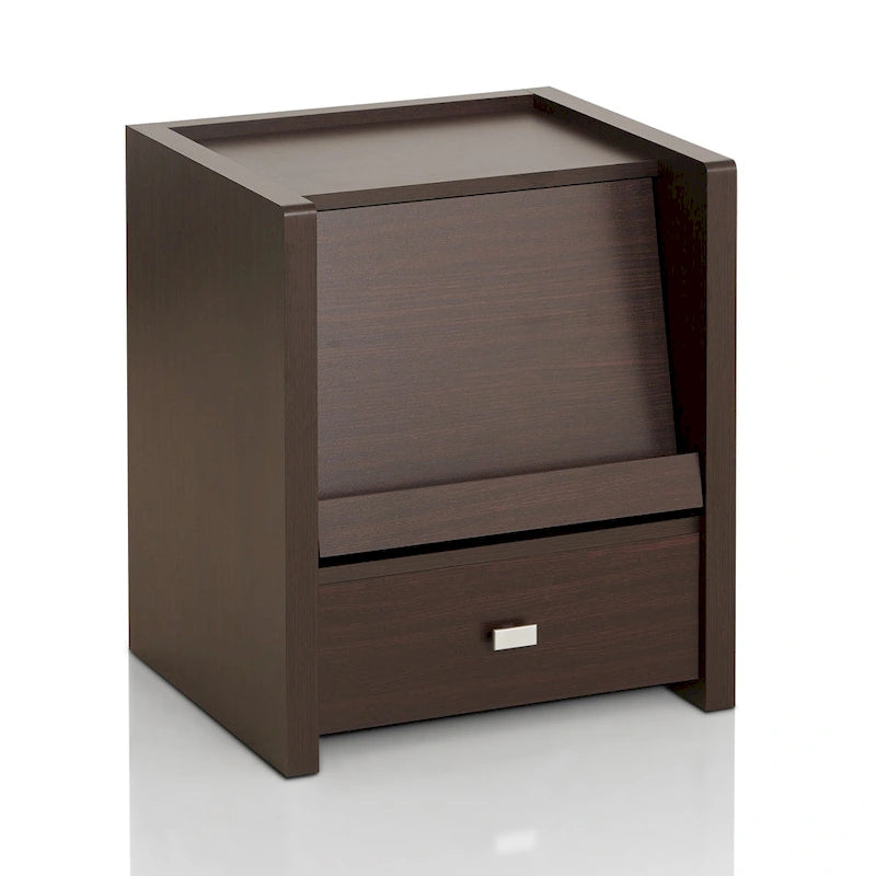 Tavolino Dine Modern Walnut da 18 pollici con 1 ripiano di Furniture of America