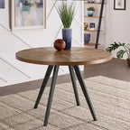 Saki Oak Top Iron Grey Finish Dining Table by iNSPIRE Q Modern