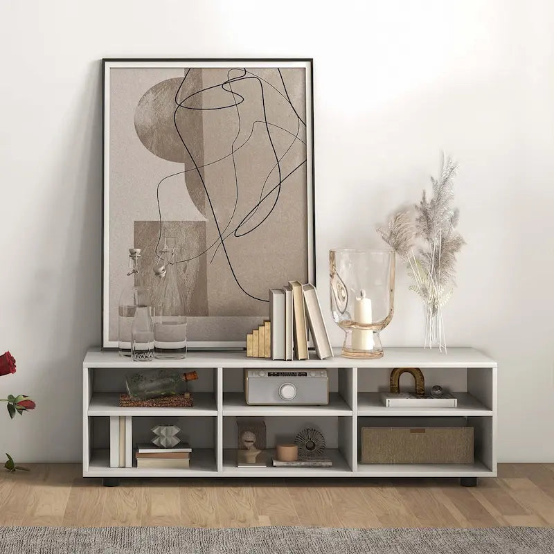 Centro di intrattenimento multimediale a 6 scomparti con ripiani regolabili