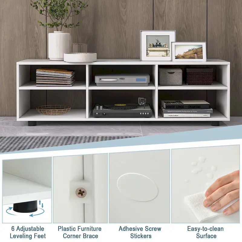 Centro di intrattenimento multimediale a 6 scomparti con ripiani regolabili