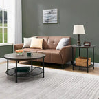 Tavolino da caffè rotondo industriale con rotelle