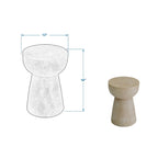 Tavolino rotondo con piedistallo in legno massello di teak sbiancato di East at Main