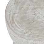 Tavolino rotondo con piedistallo in legno massello di teak sbiancato di East at Main