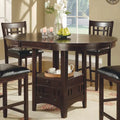 Espresso Extendable Counter-Hight Dining Table with Storage Base