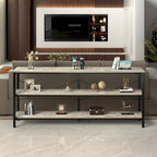 55 Sofa Console Table Narrow Long Console Entryway Table with Storage Shelf TV Stand