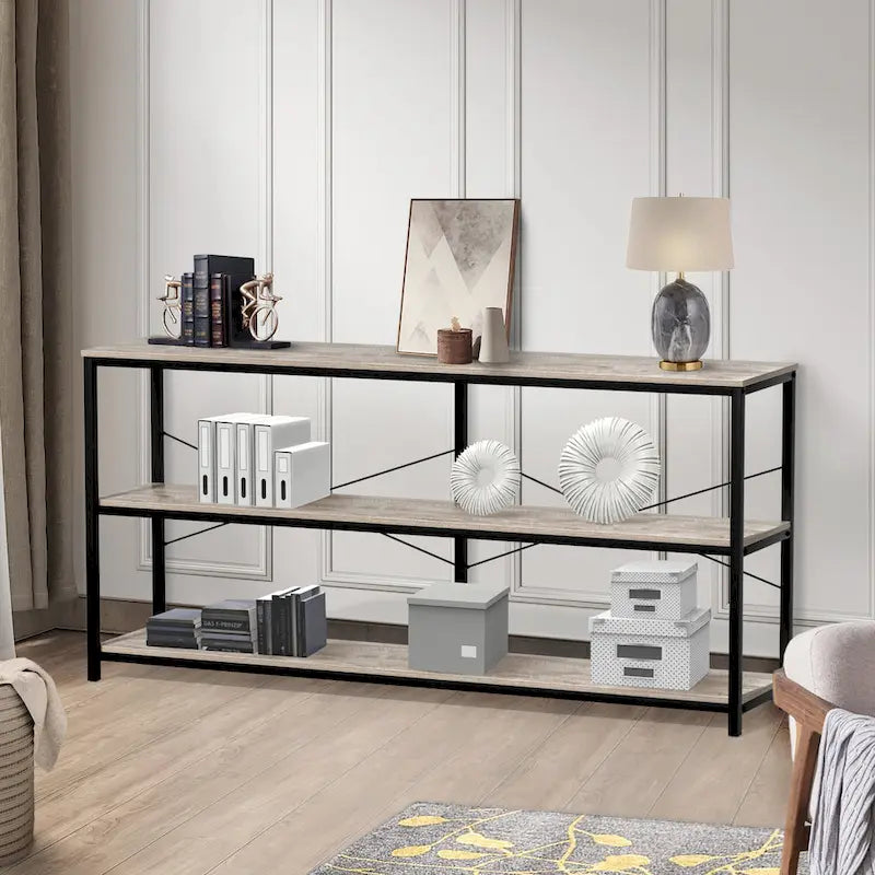 55 Tavolo consolle per divano Tavolo consolle stretto e lungo per ingresso con ripiano portaoggetti Porta TV