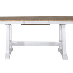 Set da tavolo con cavalletto da 7 pezzi in pietra arenaria e bianco invecchiato Lindsey Farm