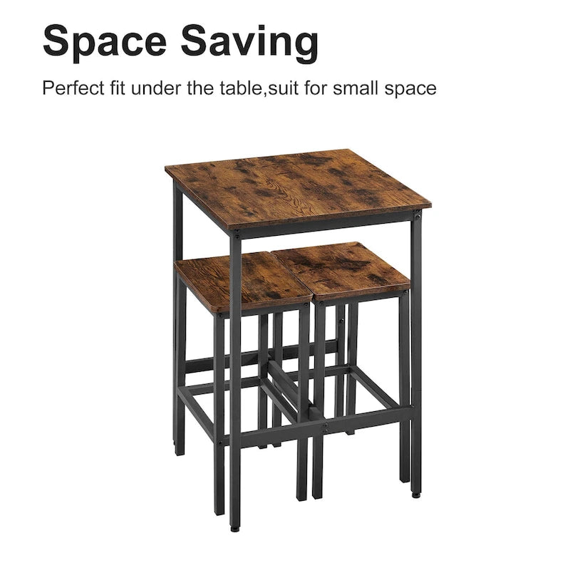 Tavolo da bar quadrato con 2 sedie da bar