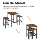 Tavolo da bar quadrato con 2 sedie da bar