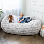 Divano a sacco Jaxx Grand Lounger da 7 piedi per adulti - Pelliccia sintetica di lusso