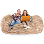 Divano a sacco Jaxx Grand Lounger da 7 piedi per adulti - Pelliccia sintetica di lusso