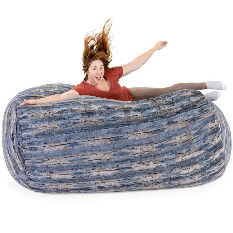 Divano a sacco Jaxx Grand Lounger da 7 piedi per adulti - Pelliccia sintetica di lusso