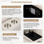 Divano angolare reclinabile elettrico 104, divano reclinabile per home theater, divani componibili con contenitore, portabicchieri, porte USB e alimentazione.