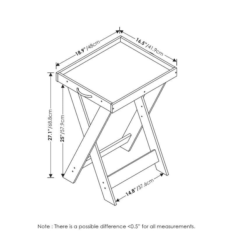Tavolino Furinno Classic con vassoio rimovibile