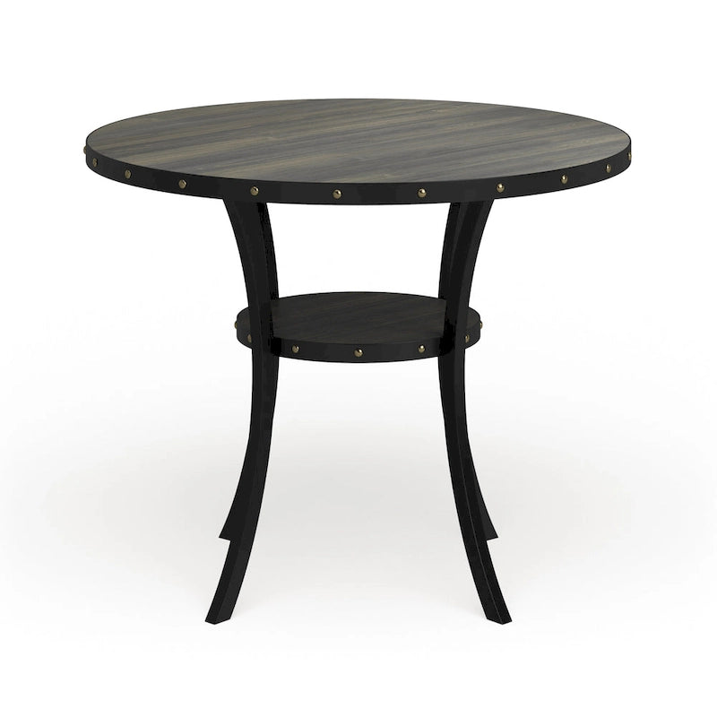 Tavolo da pranzo con borchie in legno espresso della collezione Biony Dining di Roundhill Furniture - Marrone