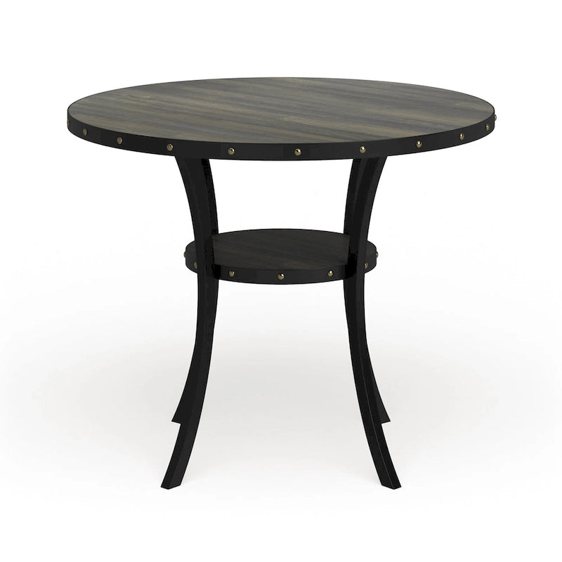Tavolo da pranzo con borchie in legno espresso della collezione Biony Dining di Roundhill Furniture - Marrone