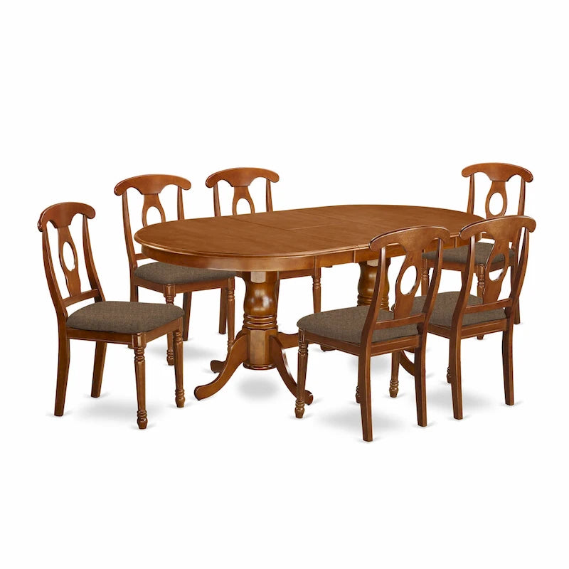 Il set da tavolo East West Furniture è composto da un tavolo ovale con ante a farfalla e sedie da pranzo (opzioni per il tipo di seduta della sedia)
