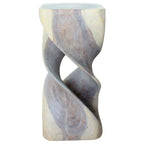 Haussmann Wood Double Twist Stool Table 14 in SQ x 30 in H Grey Oil - 14 x 14 x 30