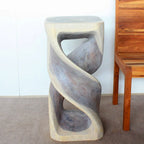 Tavolo sgabello doppio in legno Haussmann, 14 pollici quadrati x 30 pollici di altezza, grigio olio - 14 x 14 x 30