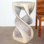 Tavolo sgabello doppio in legno Haussmann, 14 pollici quadrati x 30 pollici di altezza, grigio olio - 14 x 14 x 30