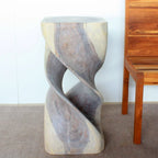 Tavolo sgabello doppio in legno Haussmann, 14 pollici quadrati x 30 pollici di altezza, grigio olio - 14 x 14 x 30