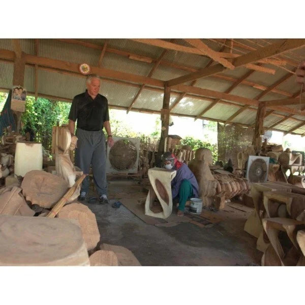 Tavolo sgabello doppio in legno Haussmann, 14 pollici quadrati x 30 pollici di altezza, grigio olio - 14 x 14 x 30